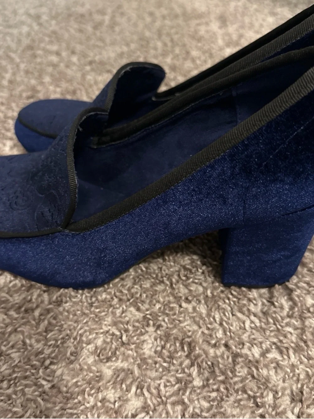 New York Transit Navy Velvet 7.5 woman - Picture 3 of 6
